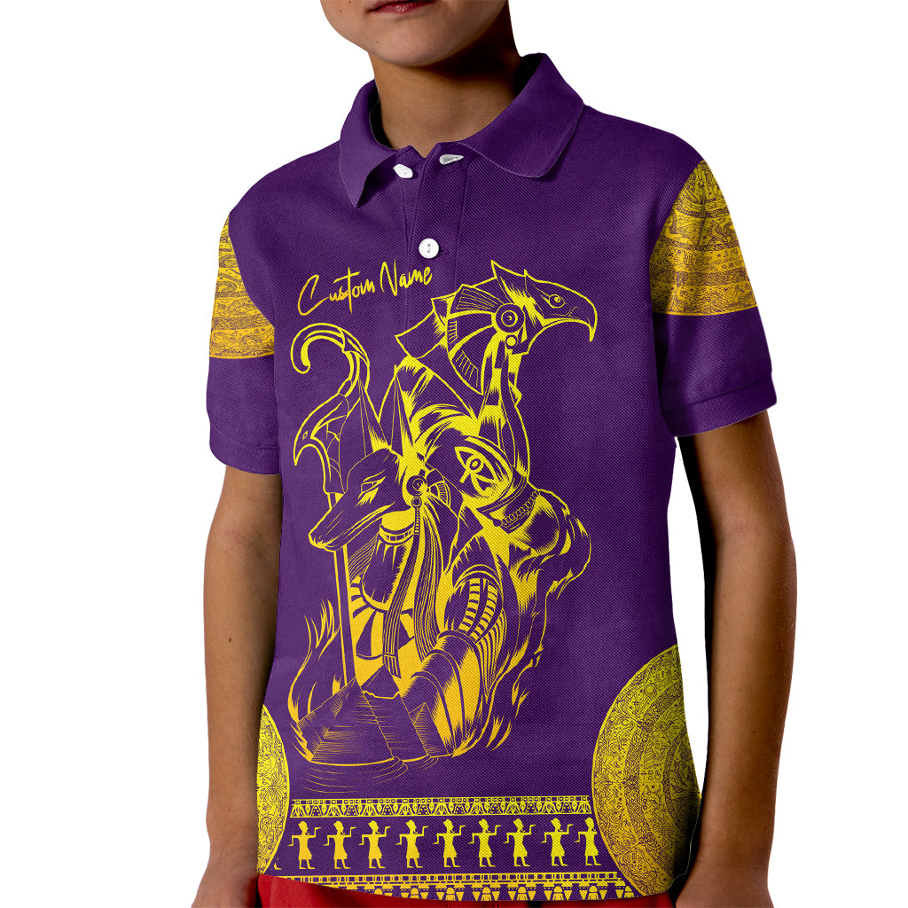 Anubis and Horus Kid Polo Shirt Egyptian God Purple - Wonder Print Shop