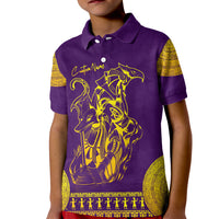 Anubis and Horus Kid Polo Shirt Egyptian God Purple - Wonder Print Shop