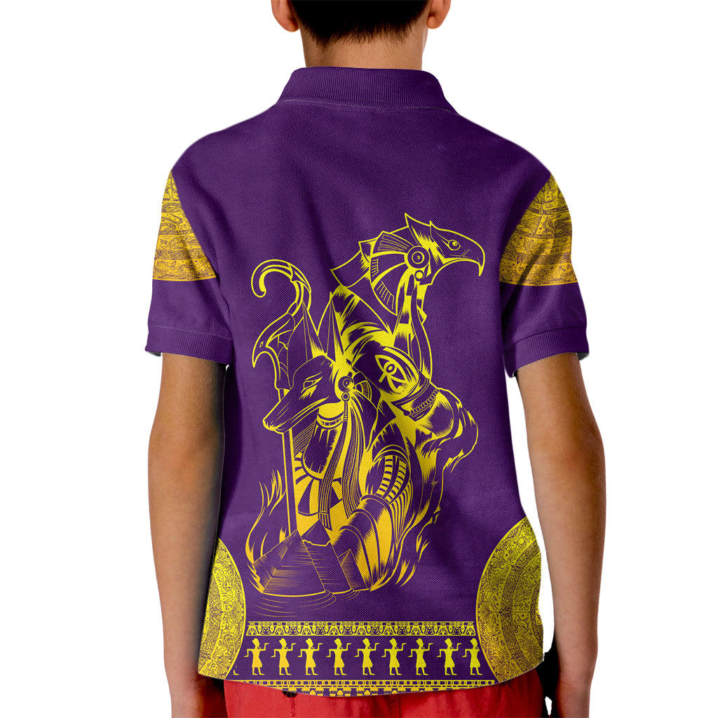 Anubis and Horus Kid Polo Shirt Egyptian God Purple - Wonder Print Shop