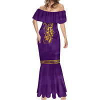 Anubis and Horus Mermaid Dress Egyptian God Purple - Wonder Print Shop