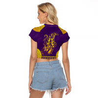 Anubis and Horus Raglan Cropped T Shirt Egyptian God Purple - Wonder Print Shop