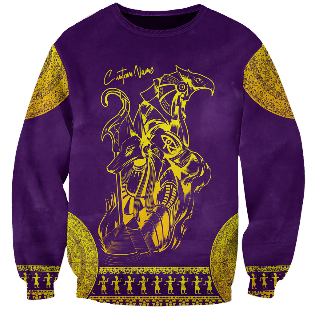 Anubis and Horus Sweatshirt Egyptian God Purple - Wonder Print Shop