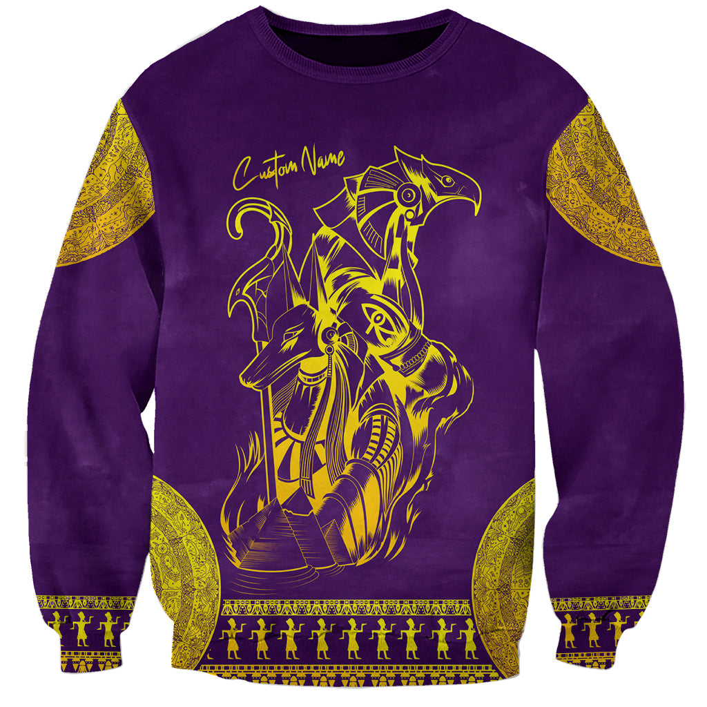 Anubis and Horus Sweatshirt Egyptian God Purple