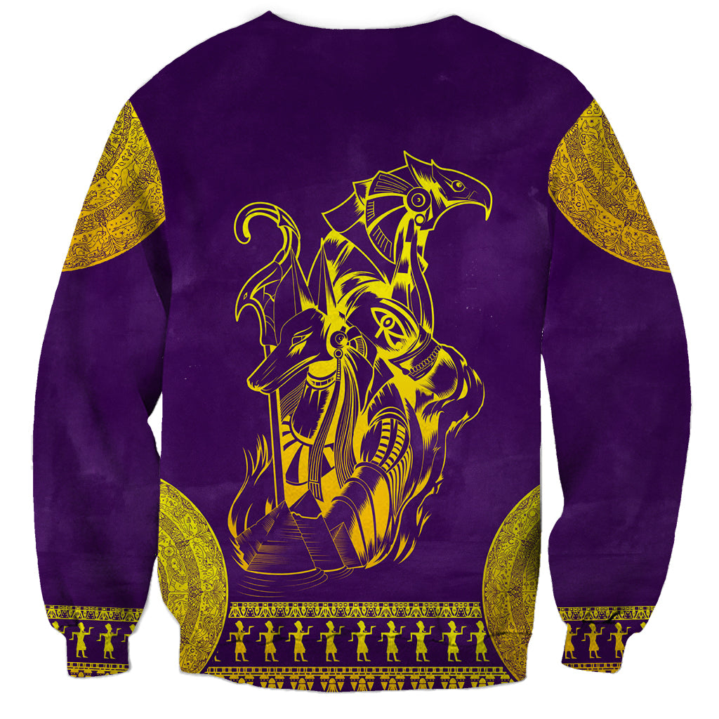 Anubis and Horus Sweatshirt Egyptian God Purple - Wonder Print Shop