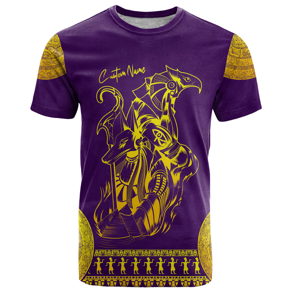 Anubis and Horus T Shirt Egyptian God Purple