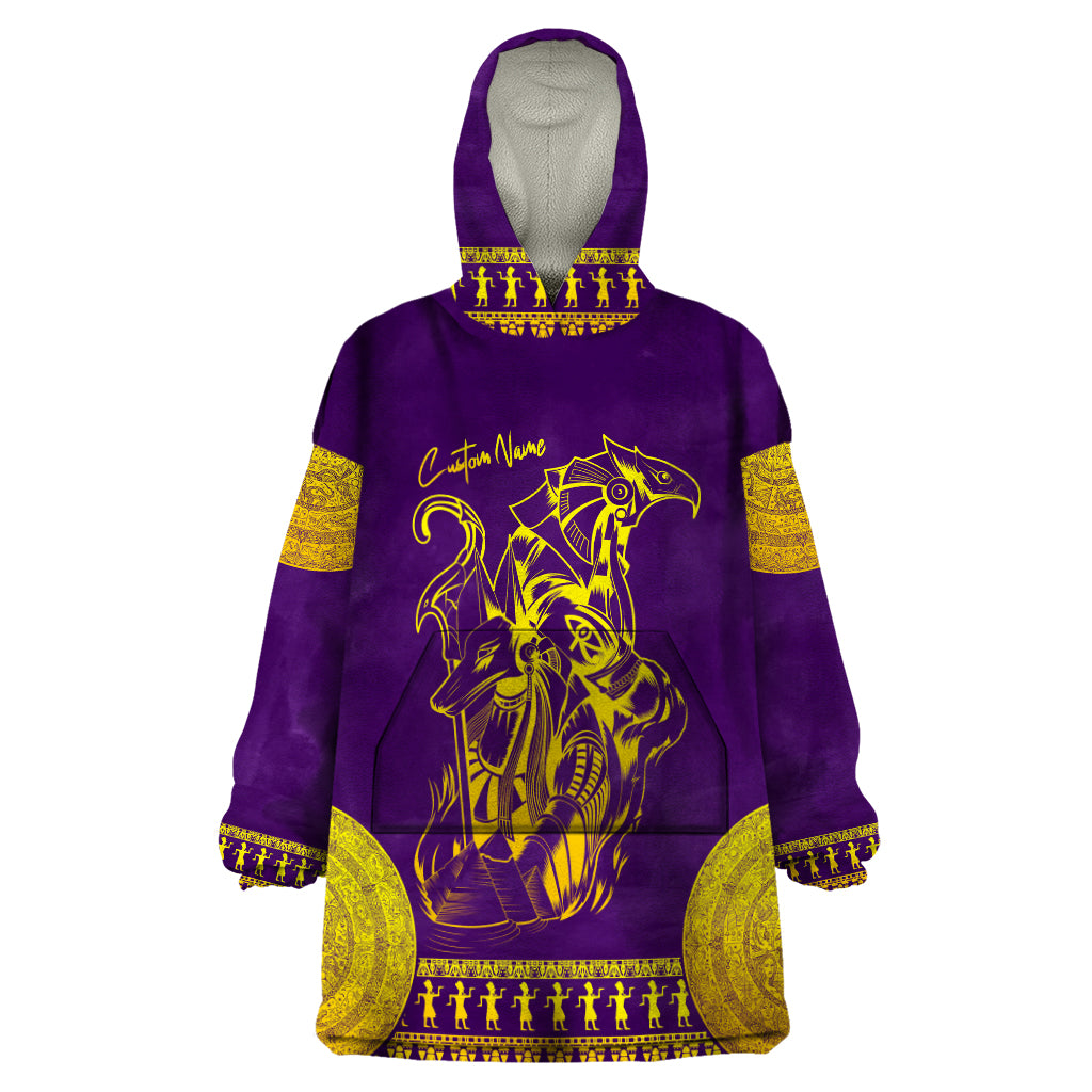 Anubis and Horus Wearable Blanket Hoodie Egyptian God Purple - Wonder Print Shop
