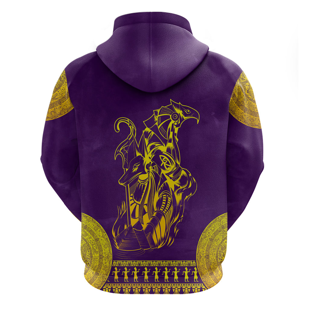 Anubis and Horus Zip Hoodie Egyptian God Purple - Wonder Print Shop