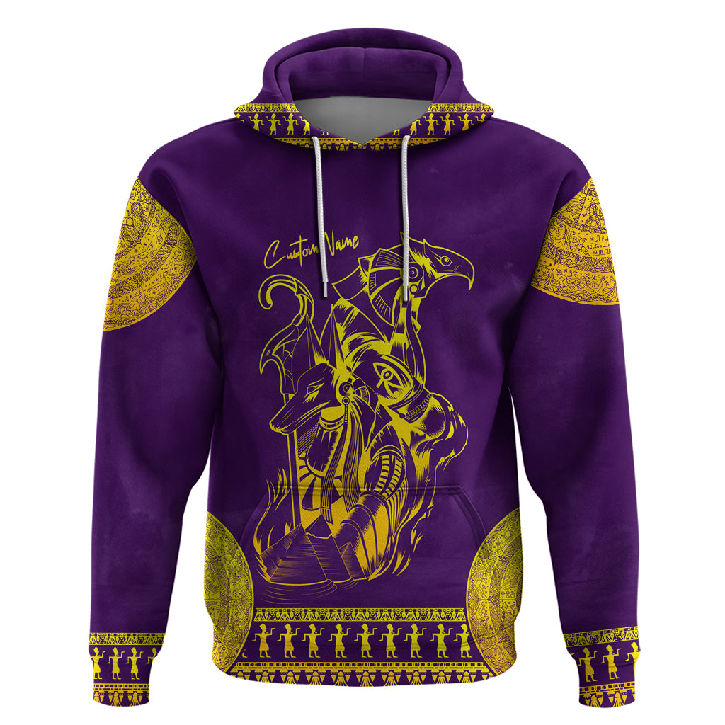 Anubis and Horus Zip Hoodie Egyptian God Purple - Wonder Print Shop