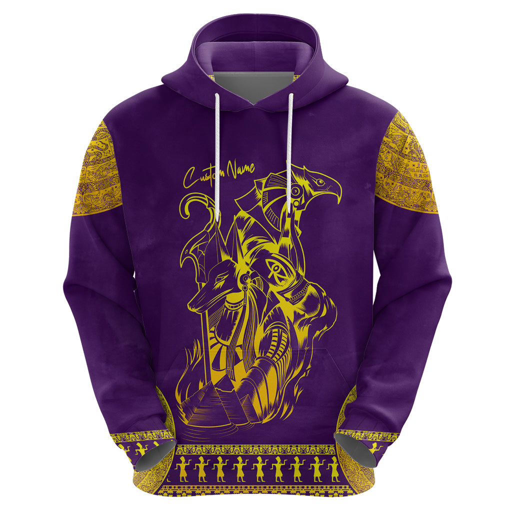 Anubis and Horus Zip Hoodie Egyptian God Purple - Wonder Print Shop