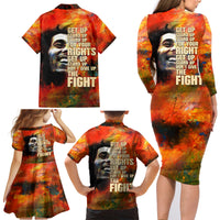 Reggae Legend Bob Family Matching Long Sleeve Bodycon Dress and Hawaiian Shirt Retro Style - Wonder Print Shop