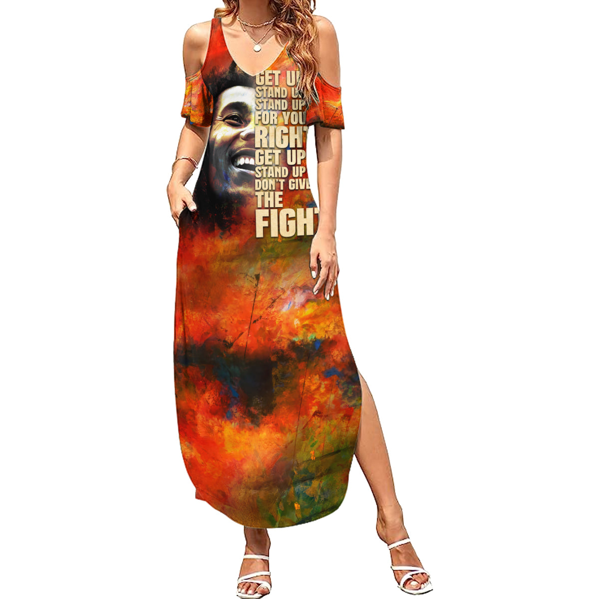 Reggae Legend Bob Summer Maxi Dress Retro Style - Wonder Print Shop