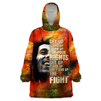 Reggae Legend Bob Wearable Blanket Hoodie Retro Style - Wonder Print Shop