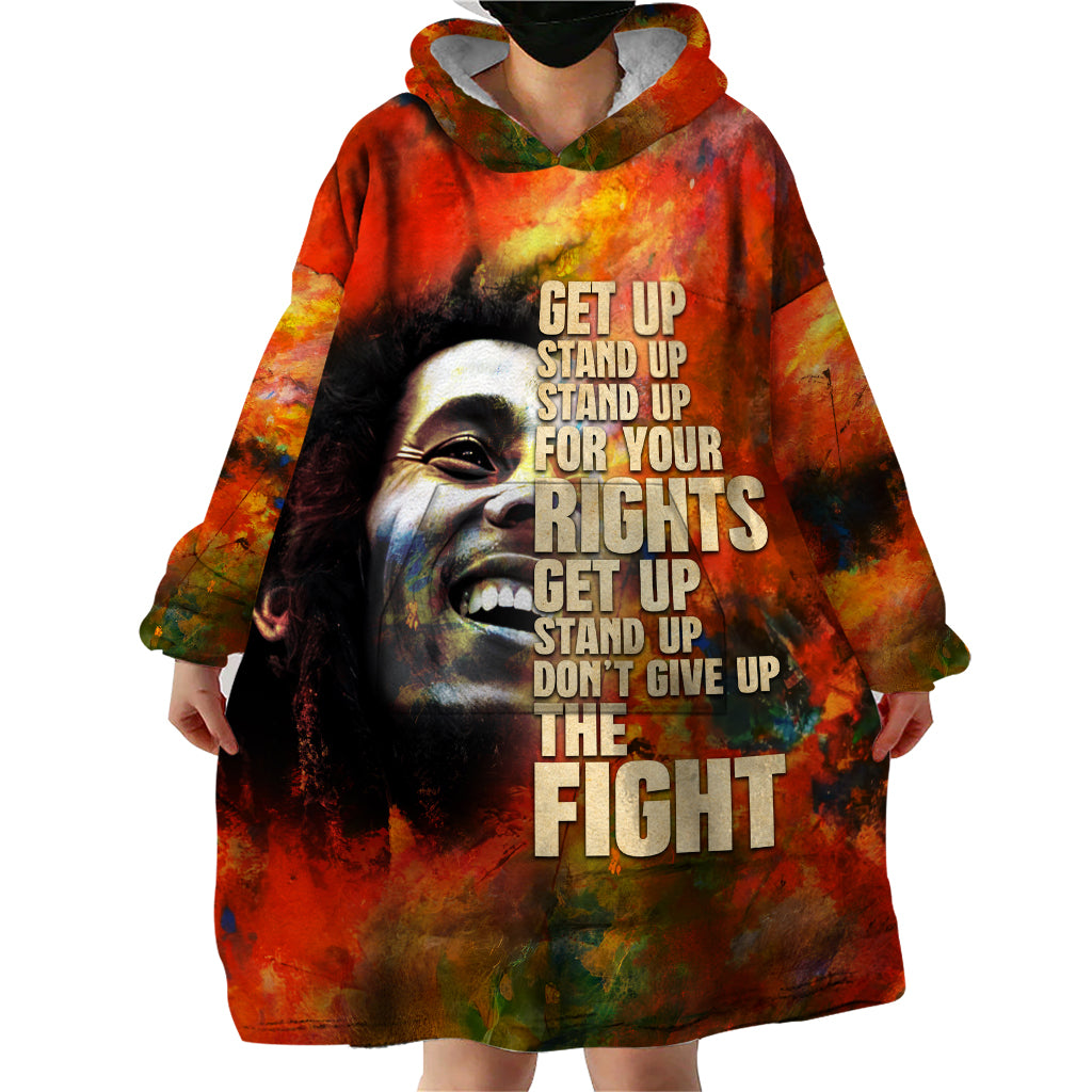 Reggae Legend Bob Wearable Blanket Hoodie Retro Style - Wonder Print Shop