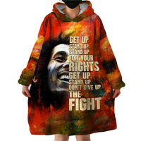 Reggae Legend Bob Wearable Blanket Hoodie Retro Style - Wonder Print Shop