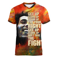 Reggae Legend Bob Women V Neck T Shirt Retro Style - Wonder Print Shop