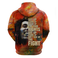 Reggae Legend Bob Zip Hoodie Retro Style - Wonder Print Shop