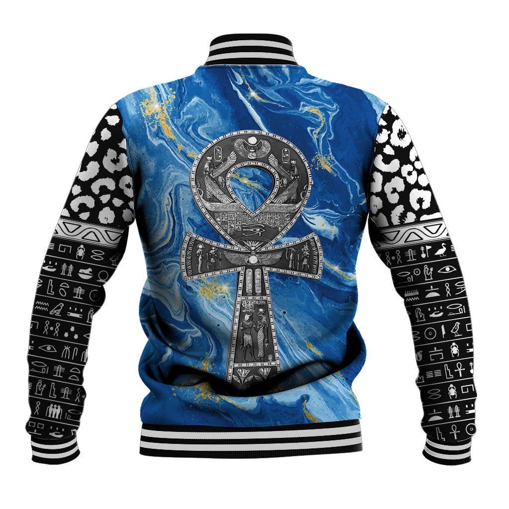 Ankh On Blue Baseball Jacket Pan African - Wonder Print Shop