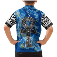 Ankh On Blue Family Matching Mermaid Dress and Hawaiian Shirt Pan African - Wonder Print Shop