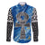 Ankh On Blue Family Matching Off Shoulder Maxi Dress and Hawaiian Shirt Pan African - Wonder Print Shop
