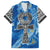 Ankh On Blue Family Matching Short Sleeve Bodycon Dress and Hawaiian Shirt Pan African - Wonder Print Shop