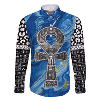 Ankh On Blue Family Matching Summer Maxi Dress and Hawaiian Shirt Pan African - Wonder Print Shop
