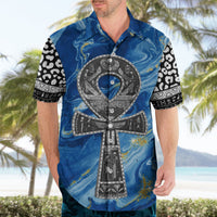 Ankh On Blue Hawaiian Shirt Pan African - Wonder Print Shop