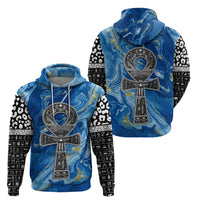 Ankh On Blue Hoodie Pan African - Wonder Print Shop