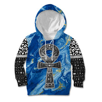 Ankh On Blue Kid Hoodie Pan African - Wonder Print Shop