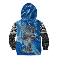 Ankh On Blue Kid Hoodie Pan African - Wonder Print Shop