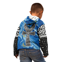 Ankh On Blue Kid Hoodie Pan African - Wonder Print Shop