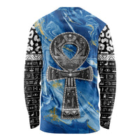 Ankh On Blue Long Sleeve Shirt Pan African - Wonder Print Shop