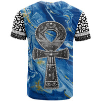 Ankh On Blue T Shirt Pan African - Wonder Print Shop