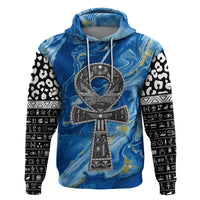 Ankh On Blue Zip Hoodie Pan African - Wonder Print Shop