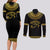 Eyes Of Horus Couples Matching Long Sleeve Bodycon Dress and Long Sleeve Button Shirt Egyptian Art