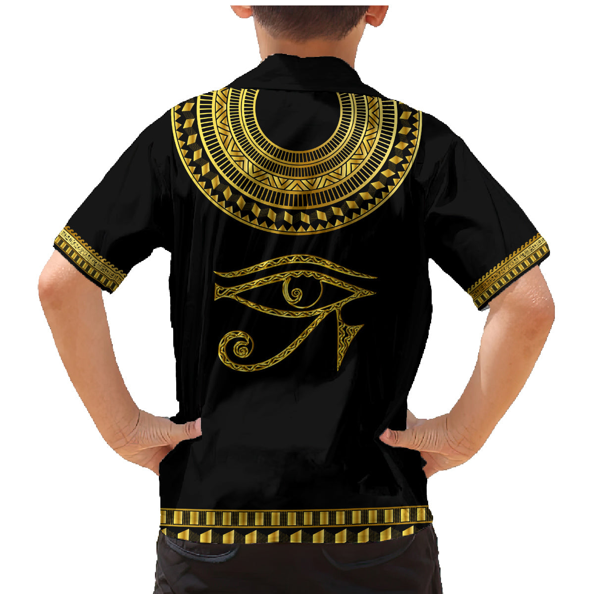 Eyes Of Horus Family Matching Mermaid Dress and Hawaiian Shirt Egyptian Art - Wonder Print Shop