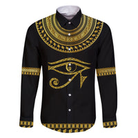 Eyes Of Horus Family Matching Short Sleeve Bodycon Dress and Hawaiian Shirt Egyptian Art - Wonder Print Shop