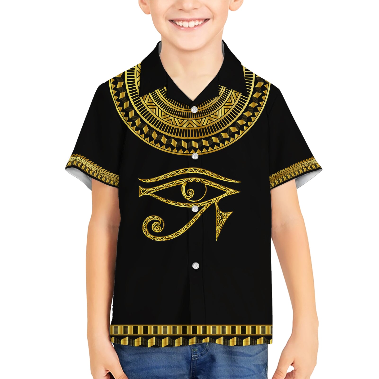 Eyes Of Horus Kid Hawaiian Shirt Egyptian Art