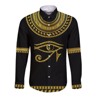 Eyes Of Horus Long Sleeve Button Shirt Egyptian Art - Wonder Print Shop