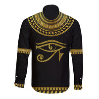 Eyes Of Horus Long Sleeve Button Shirt Egyptian Art - Wonder Print Shop
