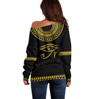 Eyes Of Horus Off Shoulder Sweater Egyptian Art - Wonder Print Shop