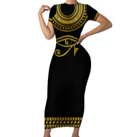 Eyes Of Horus Short Sleeve Bodycon Dress Egyptian Art - Wonder Print Shop