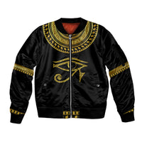 Eyes Of Horus Sleeve Zip Bomber Jacket Egyptian Art - Wonder Print Shop