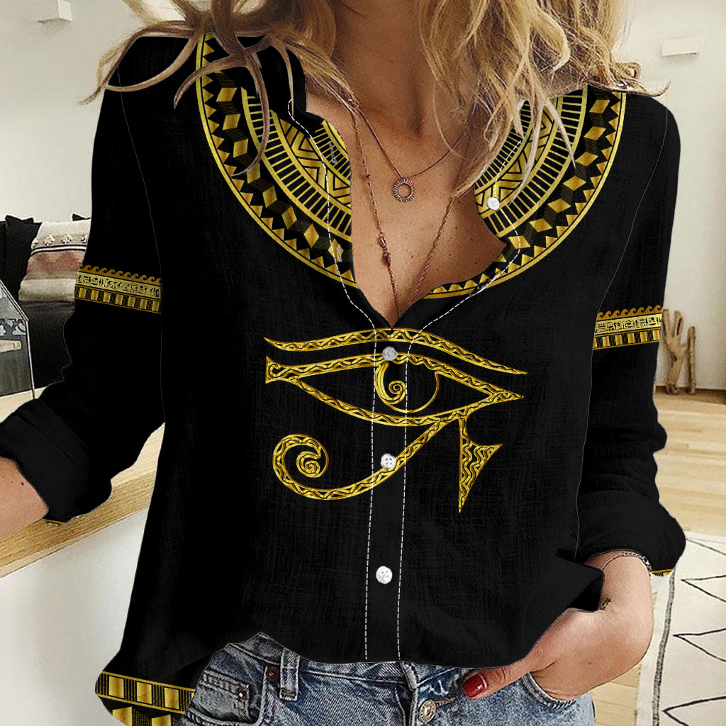Eyes Of Horus Women Casual Shirt Egyptian Art - Wonder Print Shop