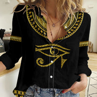 Eyes Of Horus Women Casual Shirt Egyptian Art - Wonder Print Shop