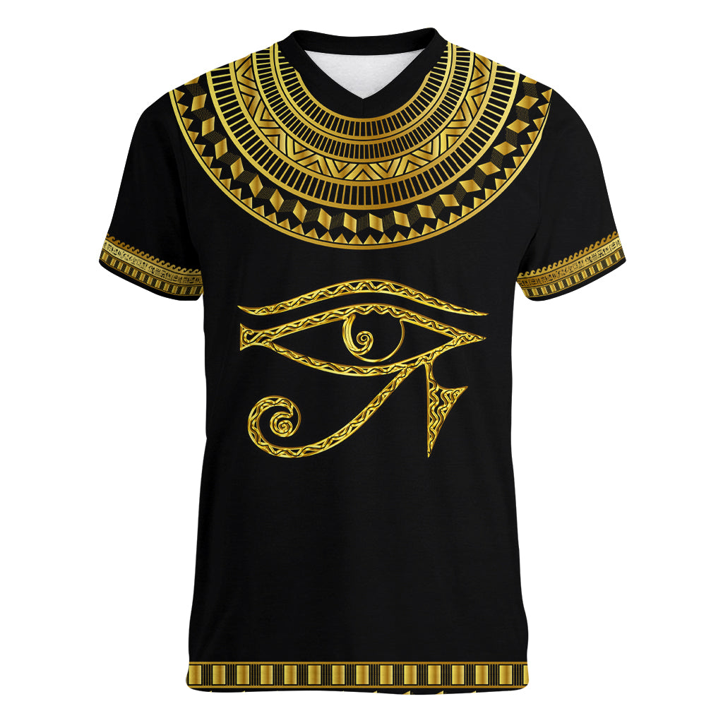 Eyes Of Horus Women V Neck T Shirt Egyptian Art - Wonder Print Shop