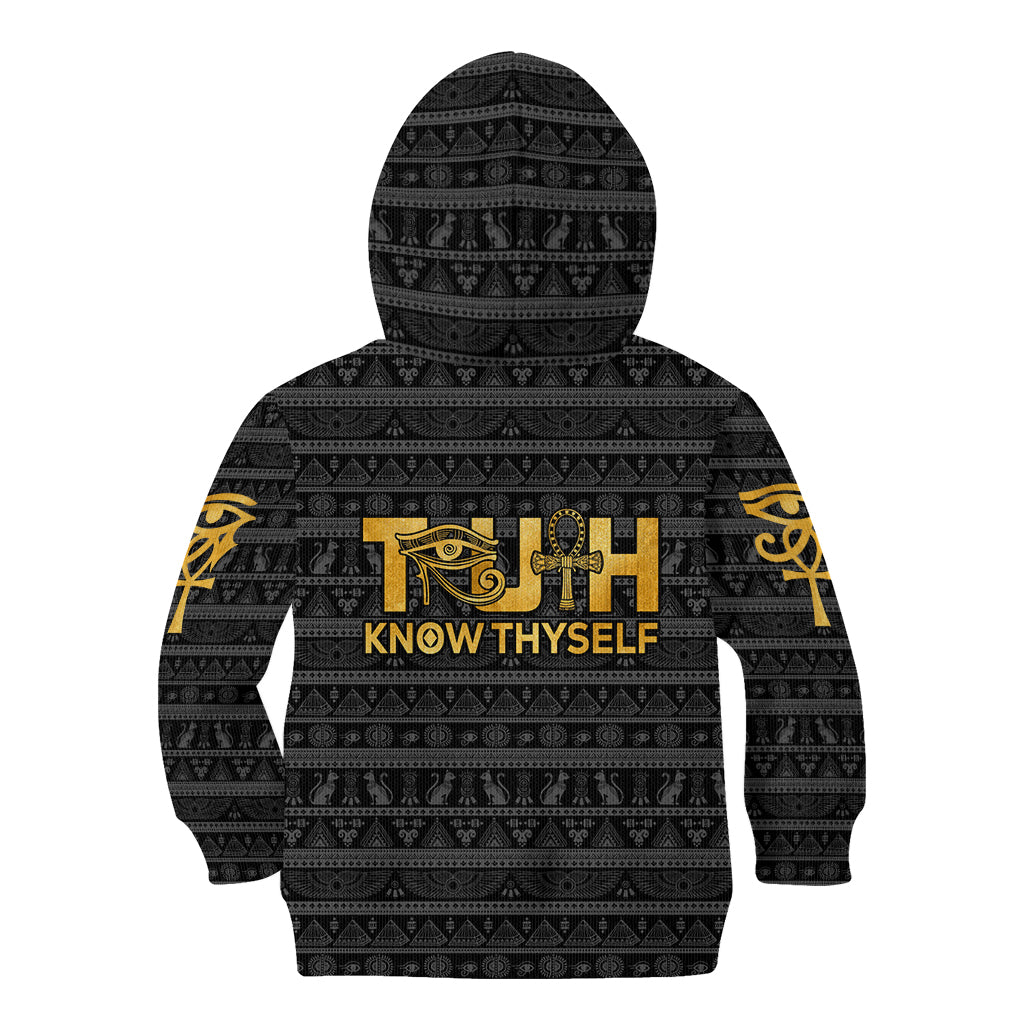 Personalized Truth Know Thyself Kid Hoodie Eye of Horus and Ankh - Wonder Print Shop