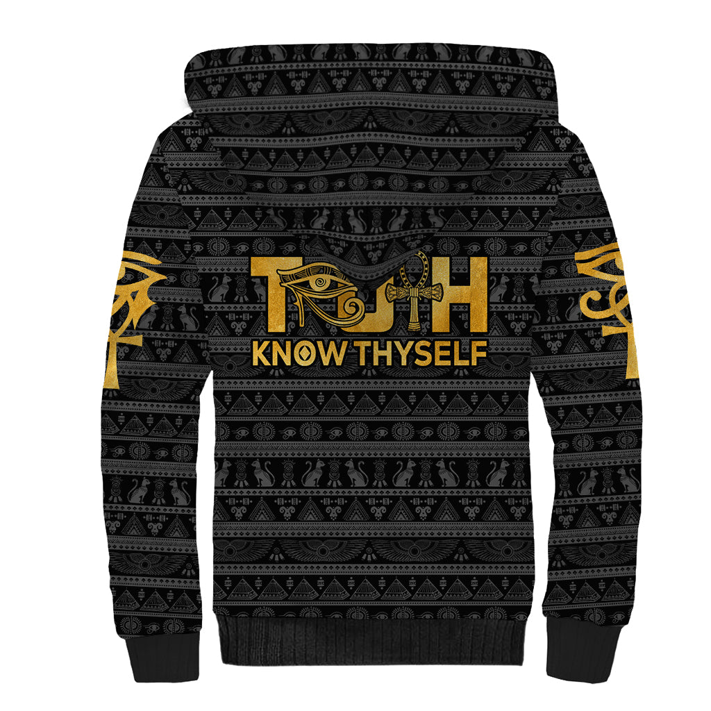 Personalized Truth Know Thyself Sherpa Hoodie Eye of Horus and Ankh - Wonder Print Shop