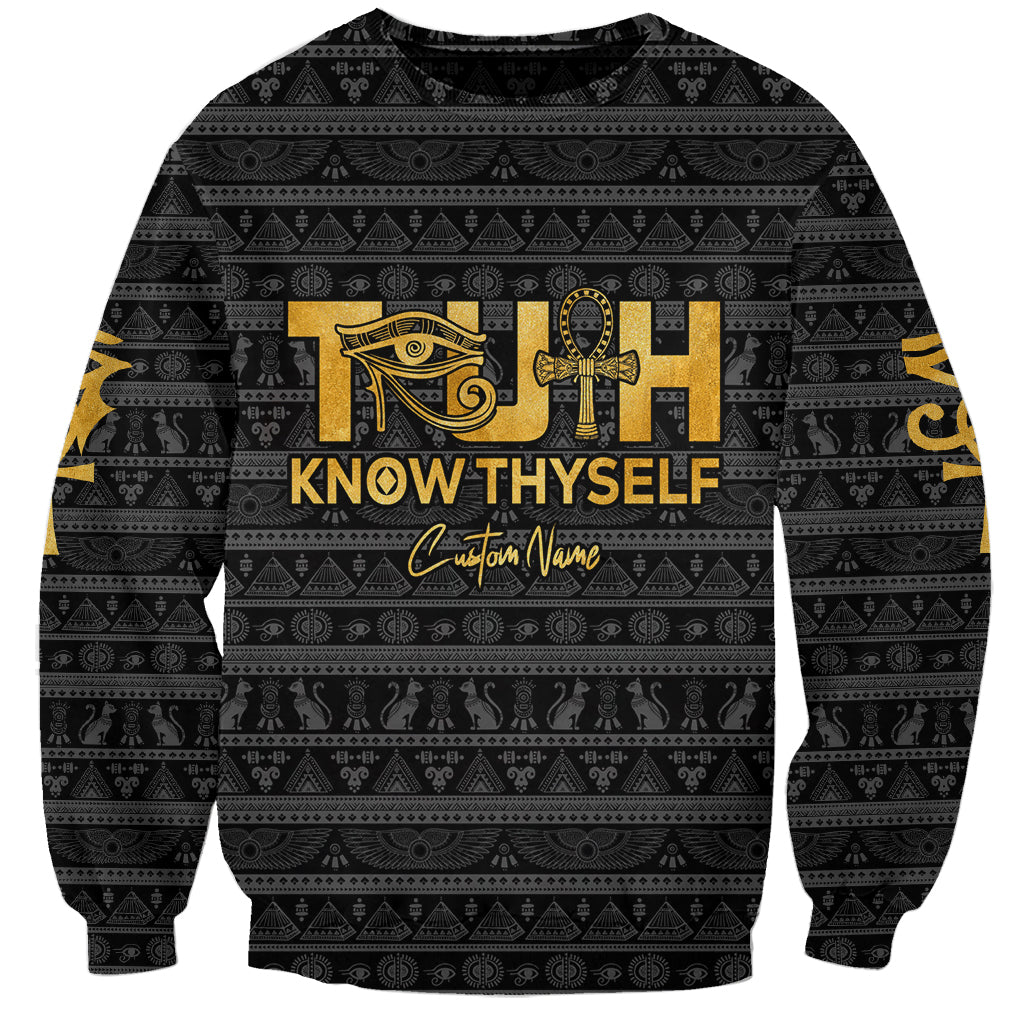 Personalized Truth Know Thyself Sweatshirt Eye of Horus and Ankh - Wonder Print Shop