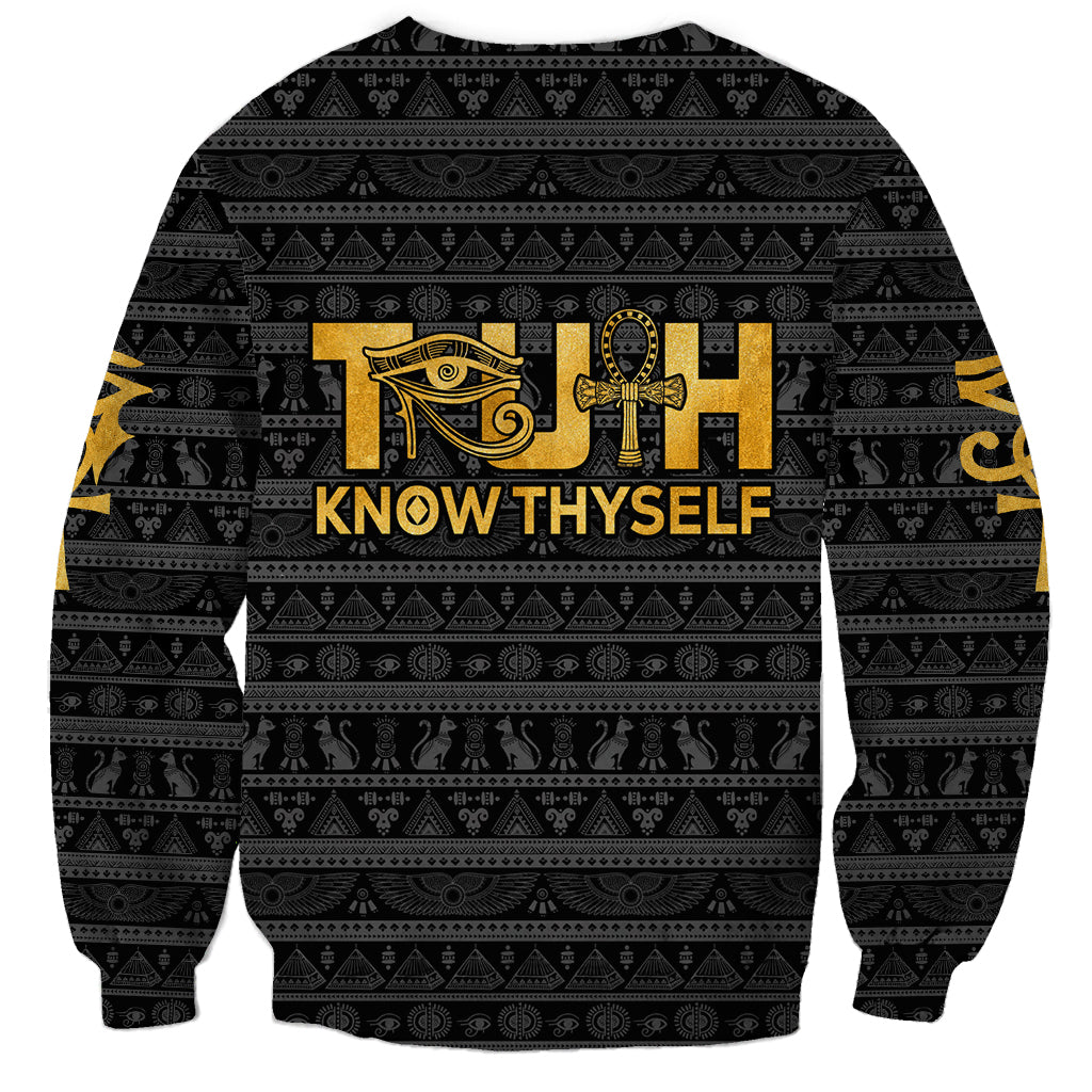 Personalized Truth Know Thyself Sweatshirt Eye of Horus and Ankh - Wonder Print Shop