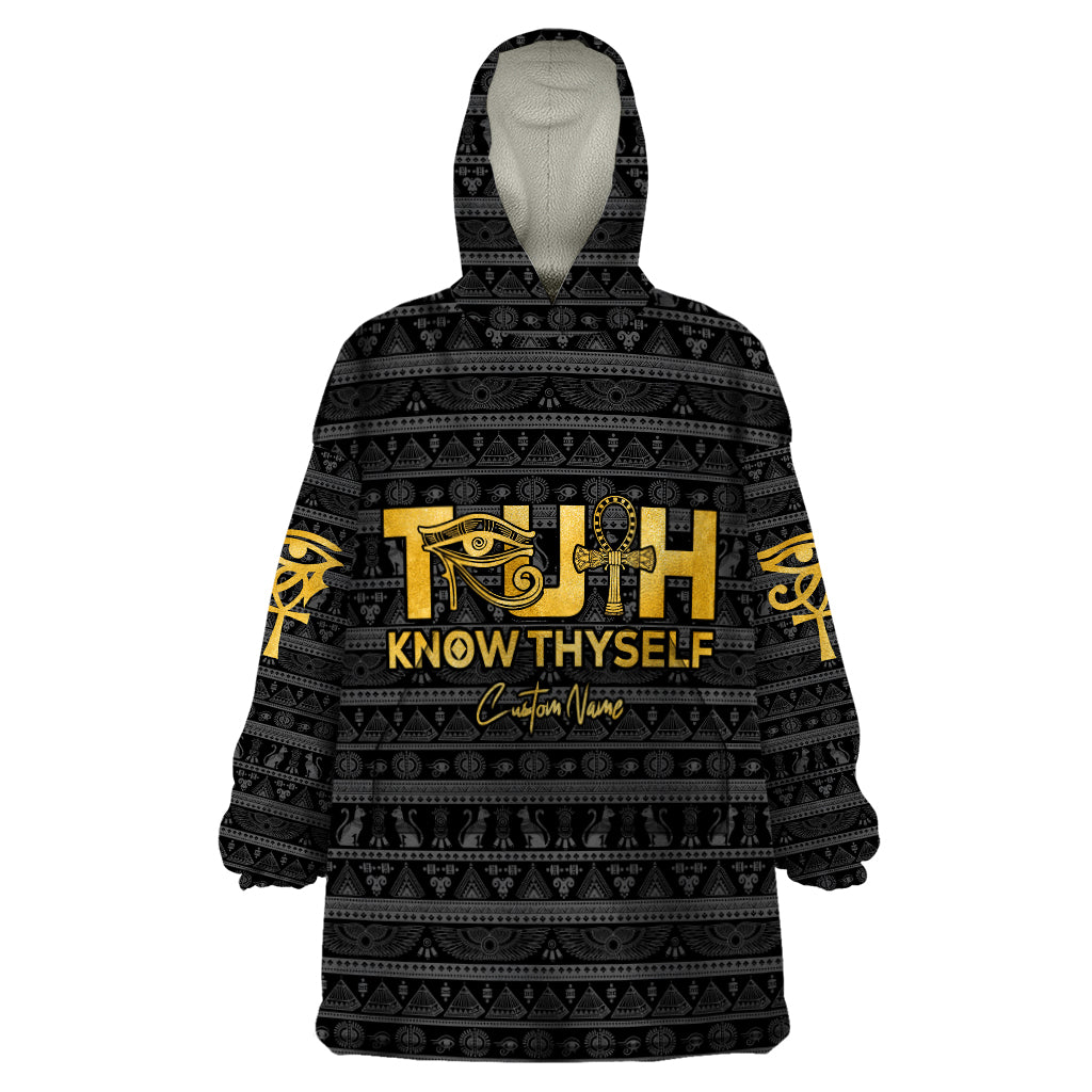 Personalized Truth Know Thyself Wearable Blanket Hoodie Eye of Horus and Ankh - Wonder Print Shop